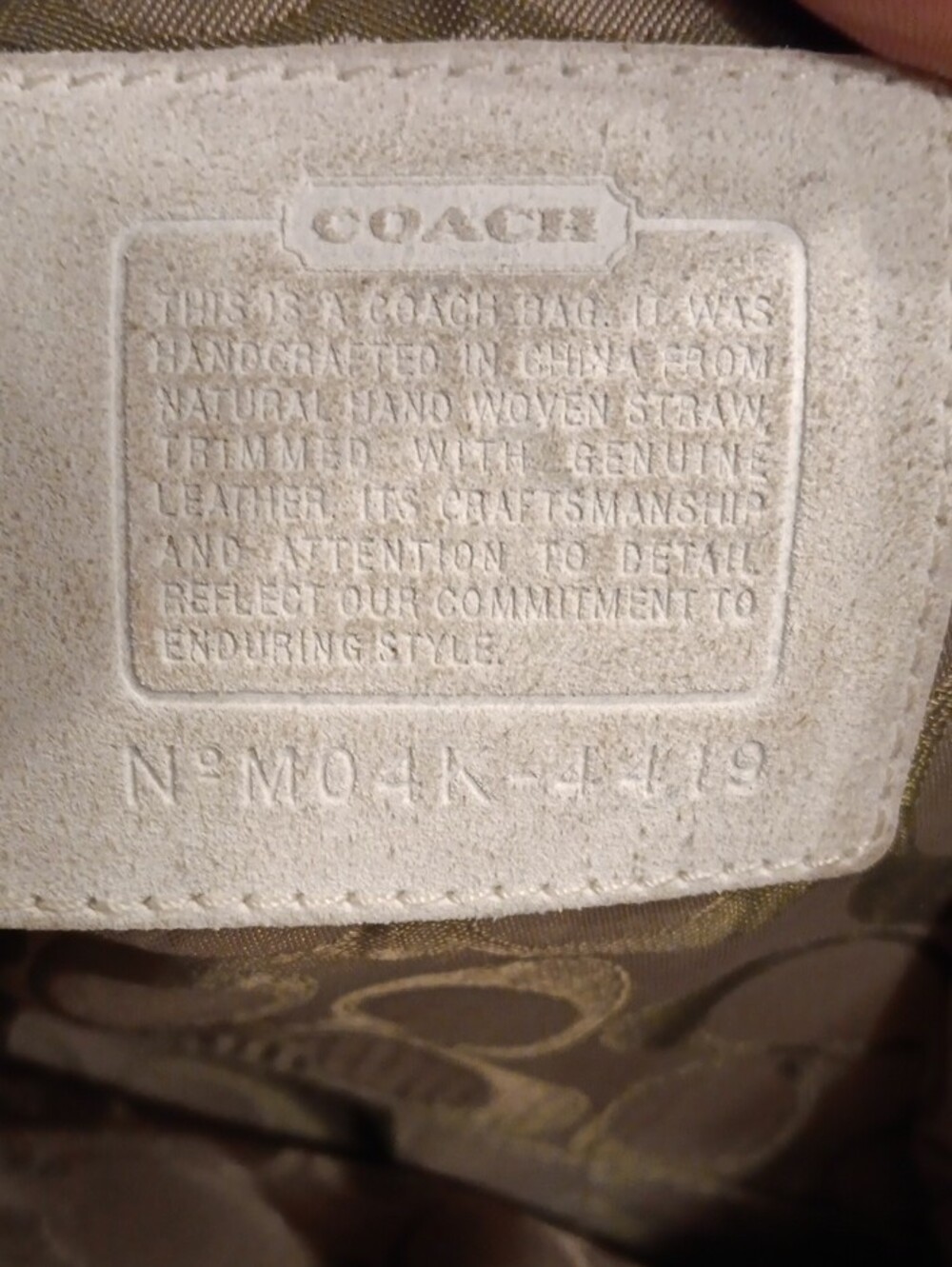 Vintage Coach Straw & White Leather Hampton Basket Tote (Style 4419) - Picture 2 of 8